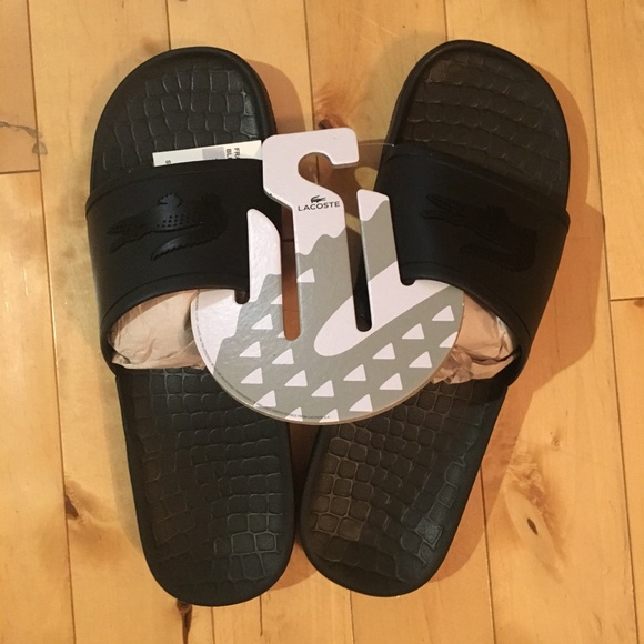 lacoste croc flip flops